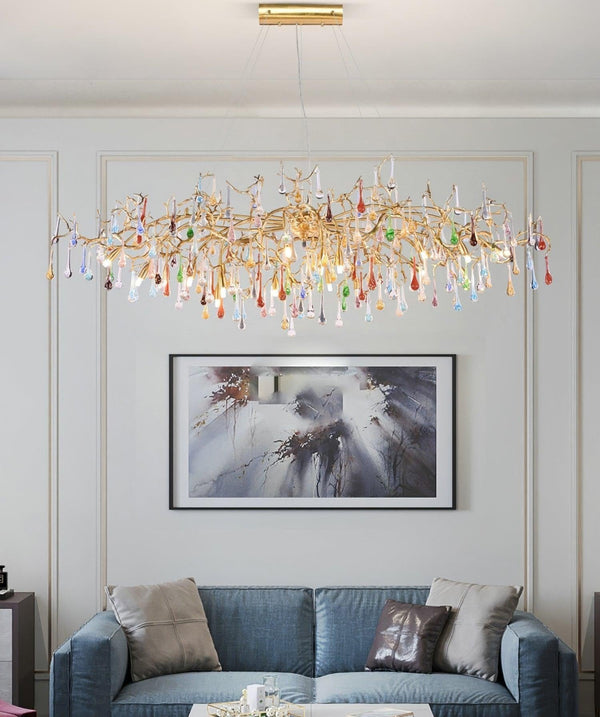 ĐÈN CHÙM PHA LÊ HÌNH GIỌT NƯỚC NHIỀU MÀU SẮC